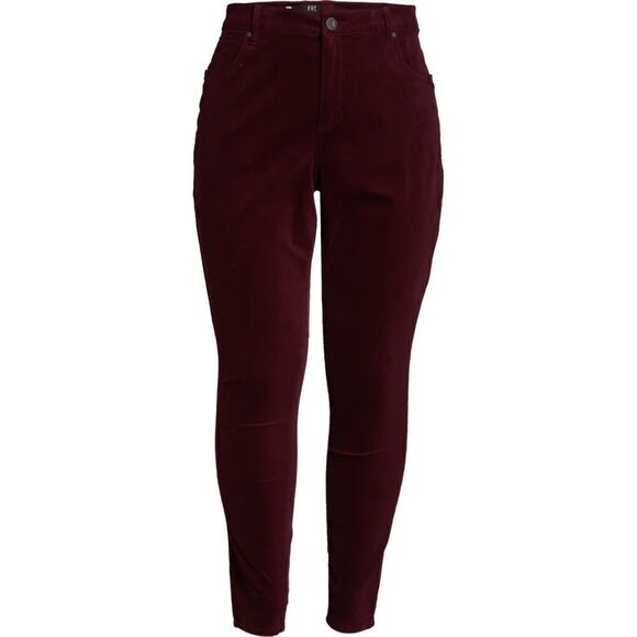 NWT KUT FROM THE KLOTH Plus Size Diana Cord Skinny Jeans in Wine - Picture 5 of 14